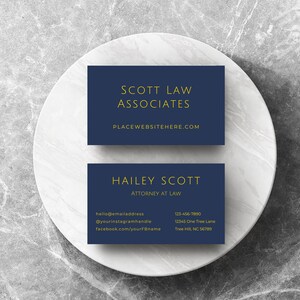 Navy and Gold Business Card Template | Printable | Editable Card | Blank Template | Instant Download | Canva | Realtor Card | BC001