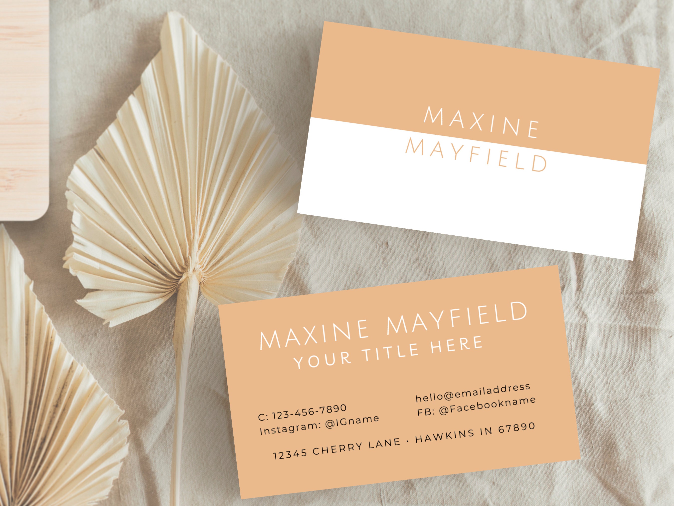 Business Card Template | Printable | Editable Card | Blank Template ...
