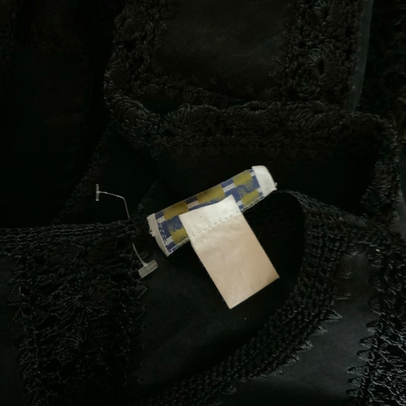 S. M. H. Cropped & Crochet vintage Black Leather … - image 7