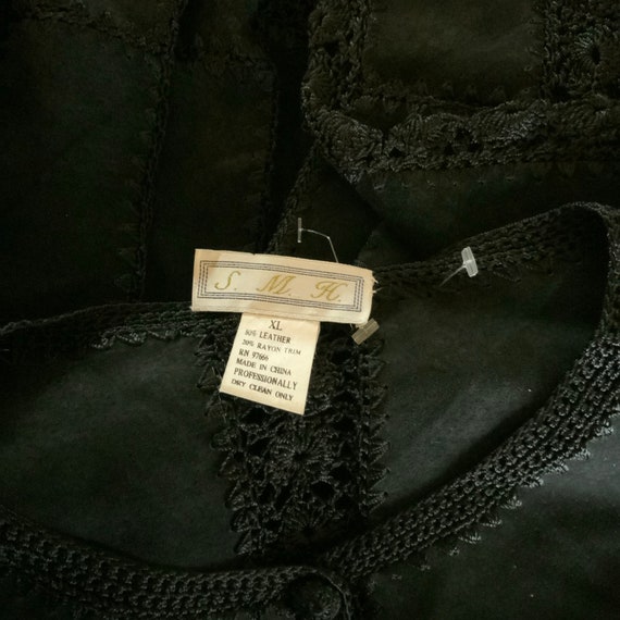 S. M. H. Cropped & Crochet vintage Black Leather … - image 6