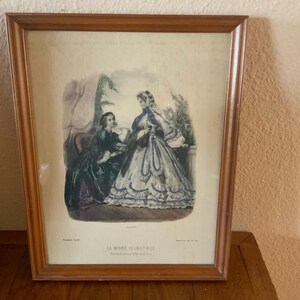 Antique La Mode Illustree 1864 No 324 French fashion/ Bureaux du Journal 56 Rue Jacob Paris/Leroy Imp Paris/Victorian Picture Art