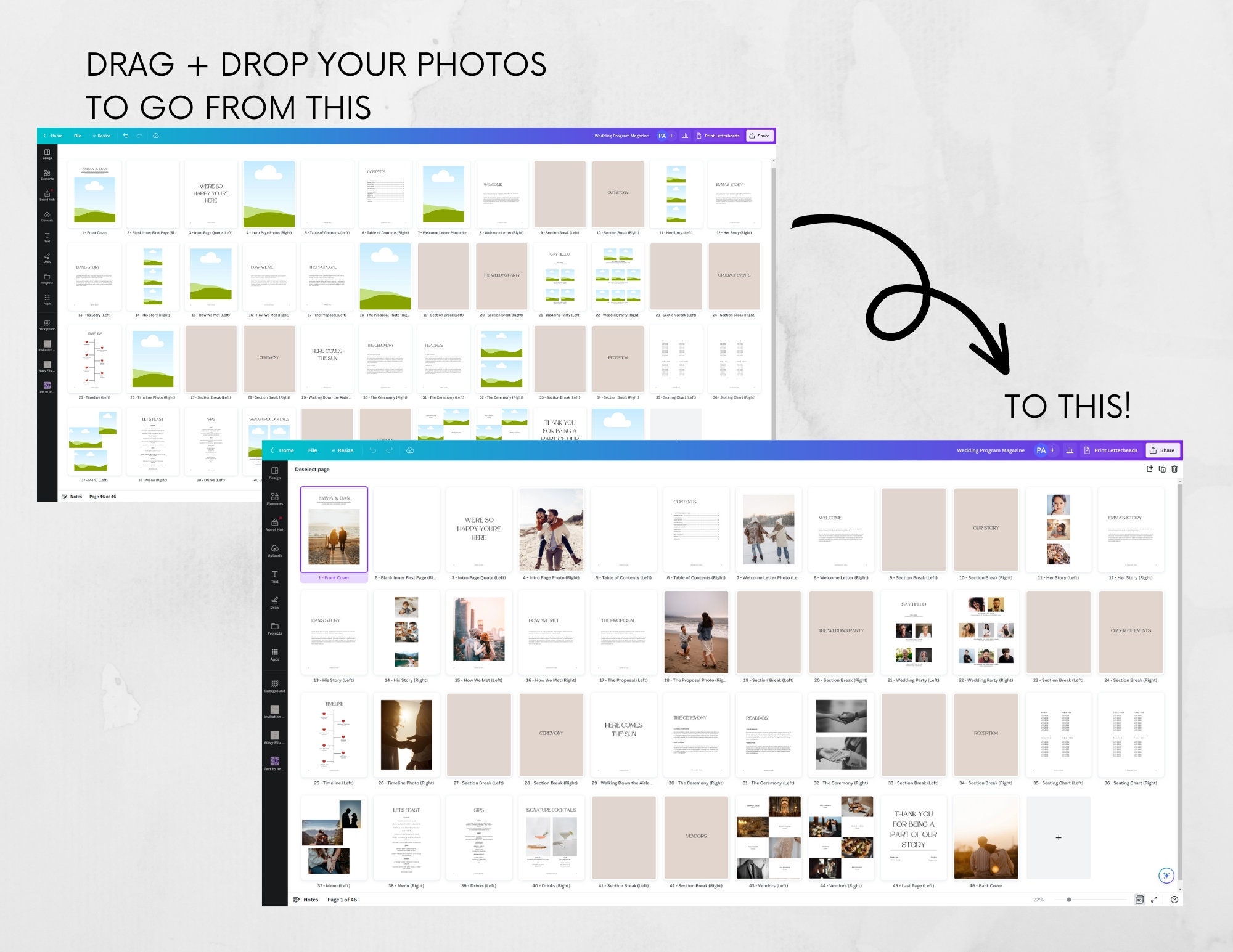46+ Page Wedding Day Program Magazine, Timeline, Seating Chart, Menu ...