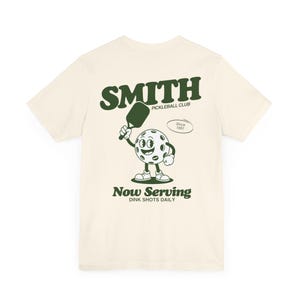 Personalized Name Retro Cartoon Pickleball T-Shirt, Custom Vintage Pickle Ball Graphic Tee Merch, Funny Illustration Unisex Top, Team Gift