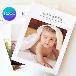 Fotoalbum-Vorlage für das erste Jahr des Babys, Meilenstein-Sammelalbum für Kinder, Erinnerungsbuch für das Schwangerschaftstagebuch von Mama, Canva-Download