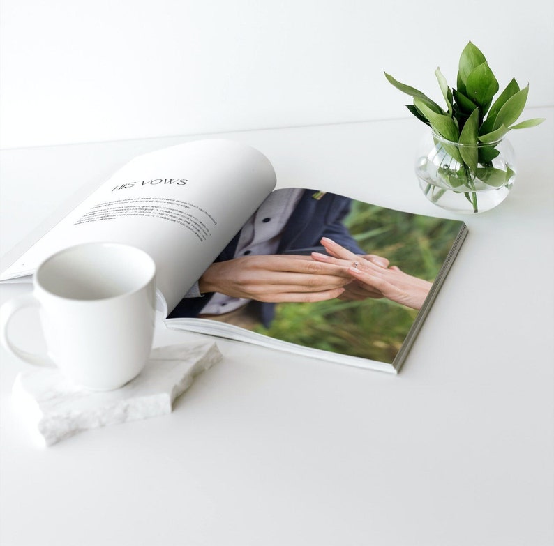 Plantilla de álbum de fotos de revista de bodas de más de 70 páginas, álbum de recortes de historias de parejas, libro de fotos de mesa de centro de recuerdos, descarga de Canva digital imprimible imagen 3