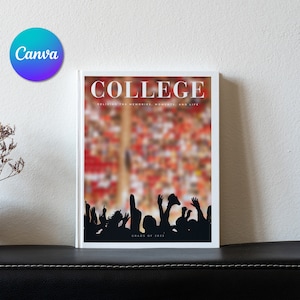 College Memory Book Template, Printable Graduation Coffee Table Photo Album, Customizable University Scrapbook, DIY Digital Canva Download