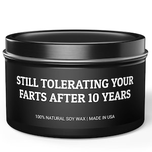10 Year Anniversary Gifts for Husband, Funny Anniversary Gifts, Ten Year Anniversary Candle, 10th Anniversary Gift for Him