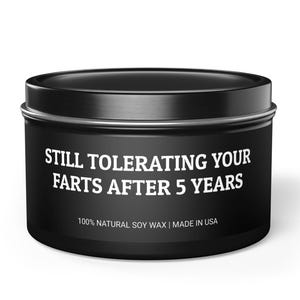 5 Year Anniversary Gifts for Husband, Funny Husband Anniversary Gifts, Five Year Anniversary Candle, 5th Anniversary Gift for Him