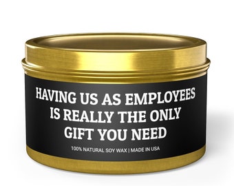 Funny Christmas Candle for Boss – Office Holiday Humor Scented Gift