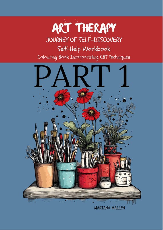 Art Therapy Self-Discovery Journey Worksheets, CBT, Colouring, Mindfulness, Journaling Part 1