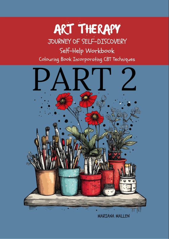 Art Therapy Self-Discovery Journey Worksheets, CBT, Colouring, Mindfulness, Journaling Part 2