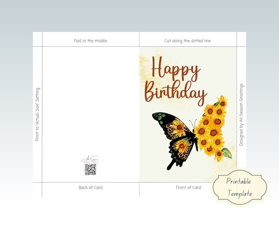 Happy Birthday Nanna Card - Pastel Rainbow Editable Template, Printable DIY Square Greeting - View #6