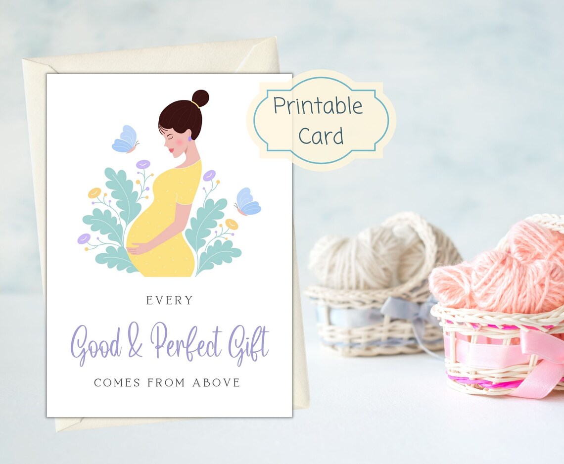 Baby Shower Card Thank You Card New Baby Card Printable Etsy