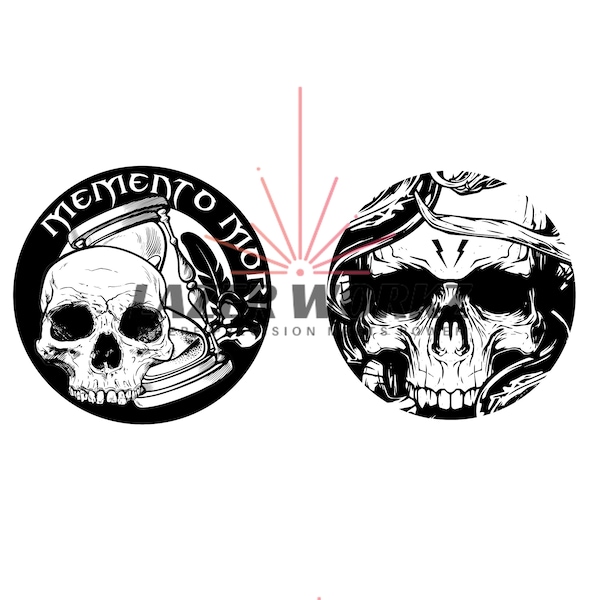 Memento Mori Coin Digital Design File for Custom Coin Engraving