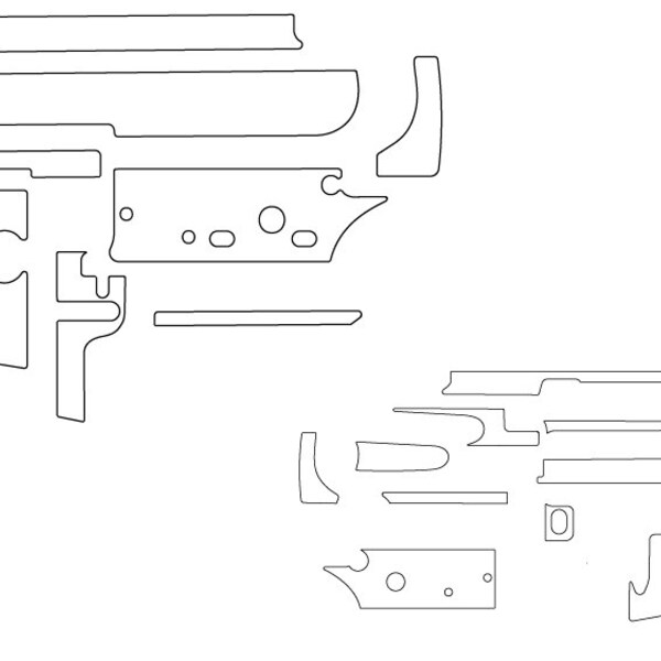 Lightburn-Ready AR15 Blank template svg digital File for Silhouette, Cricut,  and more!