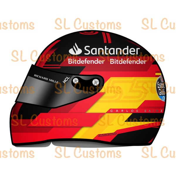 F1 Driver Carlos Sainz's 2023 Season Helmet Stickers