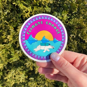 Climate Change Polar Bear Sticker - Polar Bears International - Climate Action - Global Warming Awareness- Animal Stickers - Funny Stickers