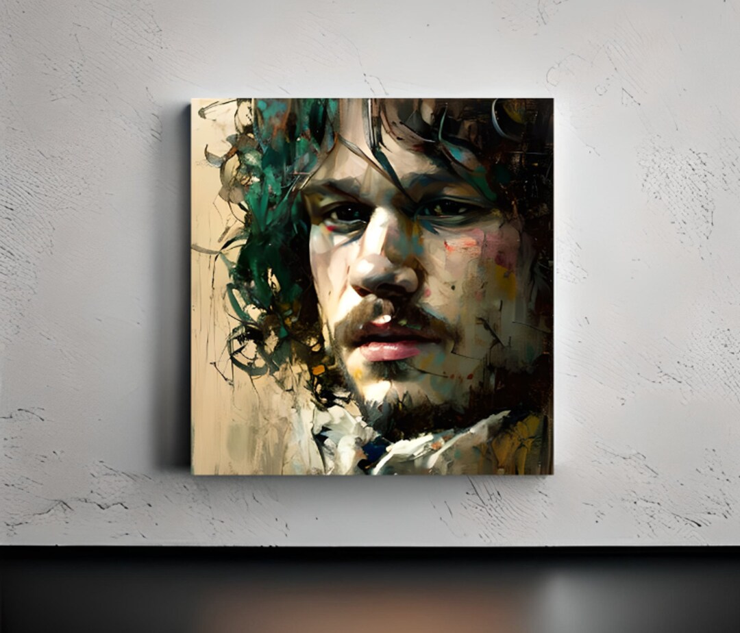 Heath Ledger Art Painting on Poster Portrait of a Hollywood Etsy