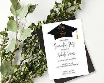 Graduation Invitation, Graduation 2023, Invitation PDF Download, Free Personalization