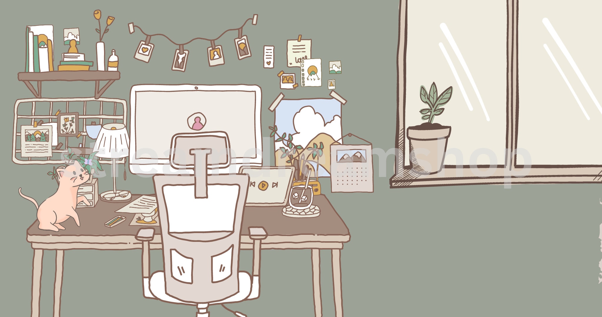 Animated Cozy Room Setup -- Stream Screens Starting Soon - BRB - Ending ...