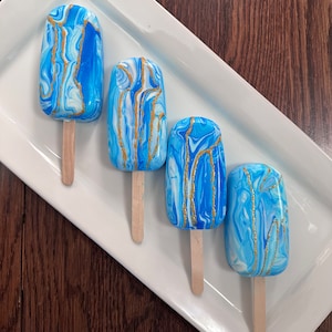 Marble cakesicles. Marble and gold EID dessert, teacher and student favors. Party favors. Birthday cakesicles. (Half dozen-6 Big cakesicles)