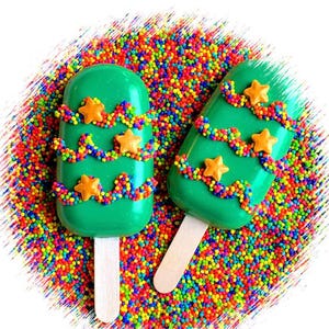 Christmas favors and treats. Christmas Tree Cakesicles (Half a dozen) teachers favors and gifts. Christmas cookies.
