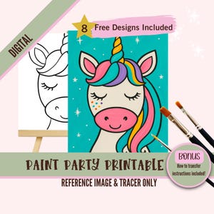 Coloriage et coloriage de fête de peinture de licorne | Art magique arc-en-ciel | Kit de bricolage pour fête d'anniversaire d'enfants