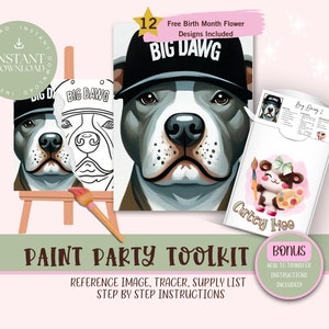 DIY Paint Party For Adults and Kids  |Pre-Drawn | Art Party Paint Kit | Sip & Paint | Digital Download File, Paint Party Toolkit