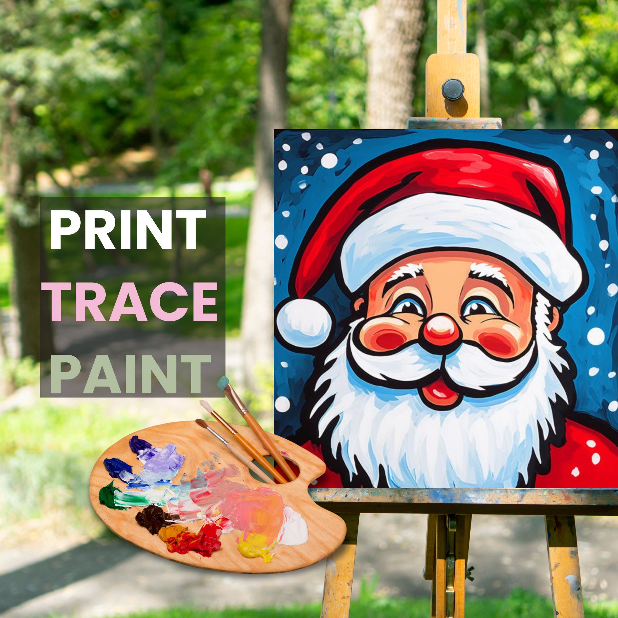 Christmas Digital Paint Party Toolkit - Santa Claus Painting Kit