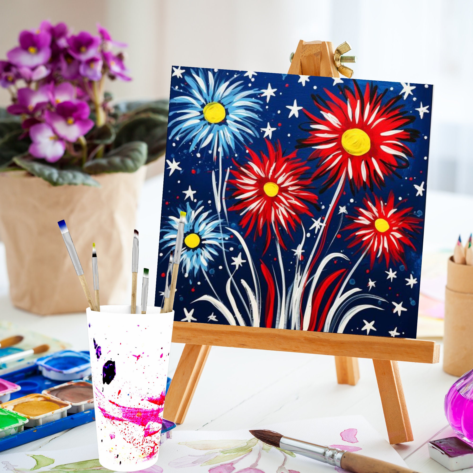 4th of July Paint Party Sublimation PNG Design - Digital DIY Art, Pre ...