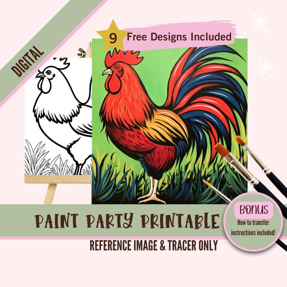 Pre-drawn Canvas, Pre-sketched Outlined, Sip And Paint, Paint Kit, Canvas Painting, DIY Paint Party, Heels & Crown - View #4