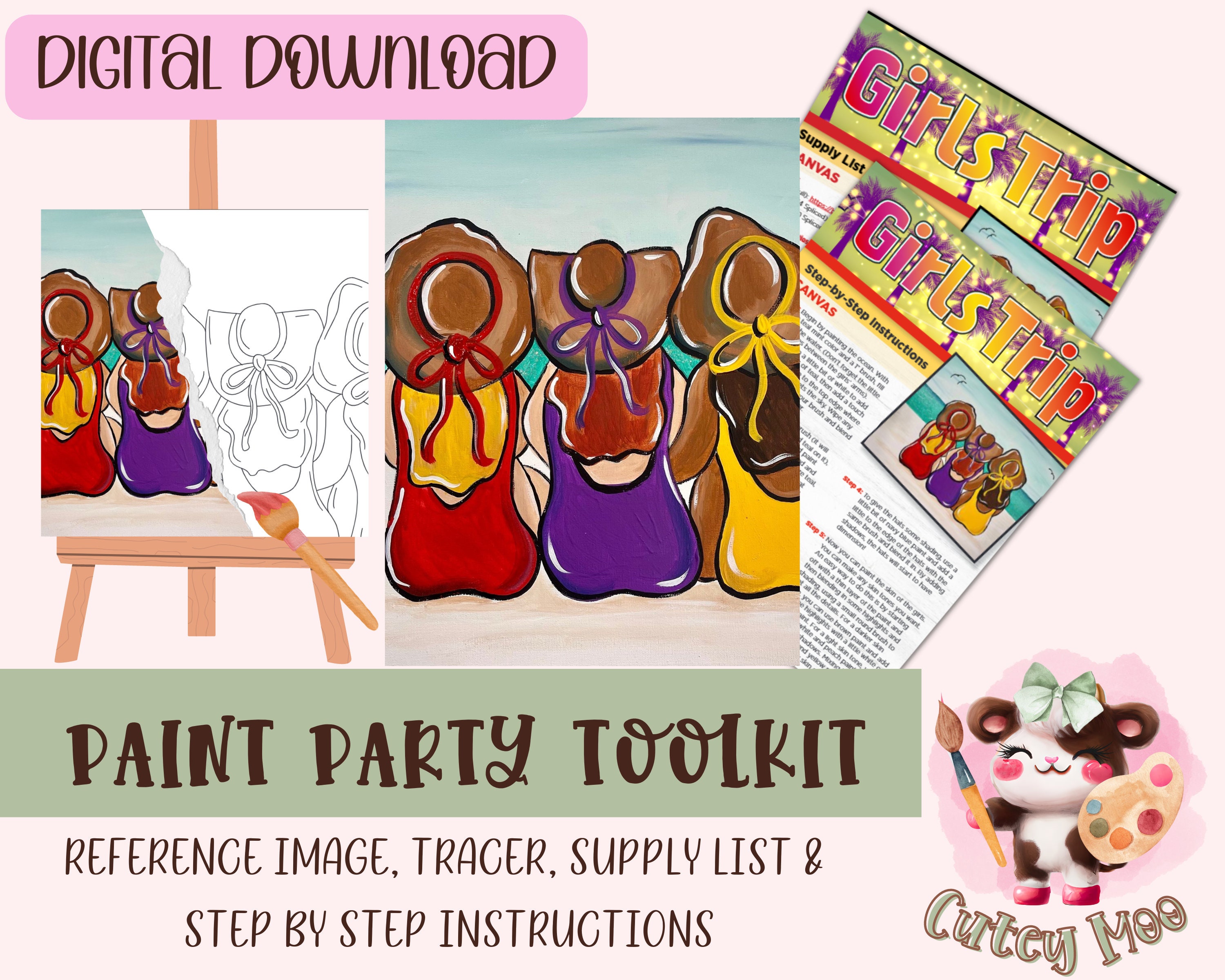 SIP & PAINT KITS for Adults Complete With All Supplies Included 