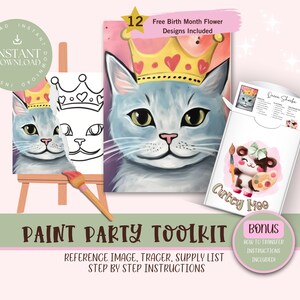 DIY Paint Party For Adults and Kids  |Pre-Drawn | Art Party Paint Kit | Sip & Paint | Digital Download File, Paint Party Toolkit