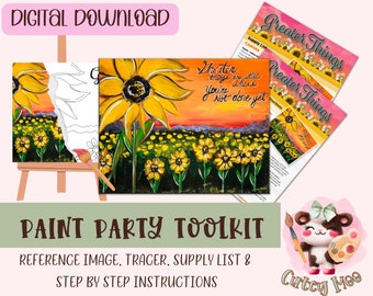 PAINT & SIP PARTY Kits for Adults Complete With All Supplies Included 