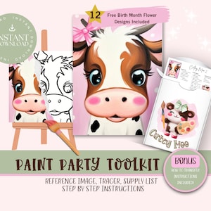 DIY Paint Party For Adults and Kids  |Pre-Drawn | Art Party Paint Kit | Sip & Paint | Digital Download File, Paint Party Toolkit