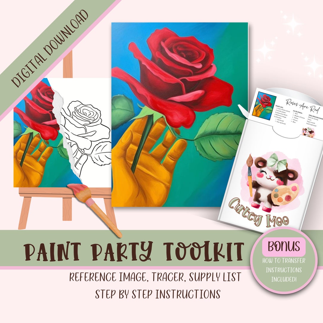 Diy Adult Paint Party Printable Images Kit Sip And Paint Predrawn Png Il 1080xN.5902503892 L0w7