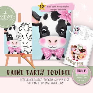 DIY Paint Party For Adults and Kids  |Pre-Drawn | Art Party Paint Kit | Sip & Paint | Digital Download File, Paint Party Toolkit