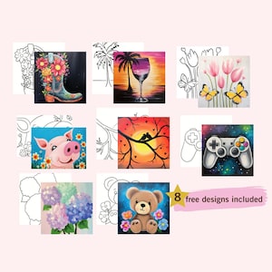 Digital paint party toolkit for adults featuring a coastal anchor and book design. This pre-drawn canvas is perfect for DIY art projects, paint and sip parties, home decor, and gifts.  for crafters, paint party hosts, and those who do sublimation