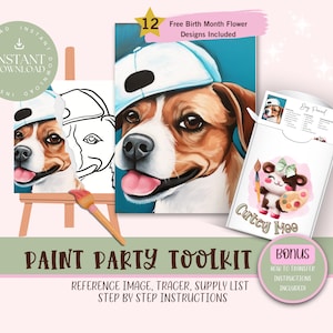 DIY Paint Party For Adults and Kids  |Pre-Drawn | Art Party Paint Kit | Sip & Paint | Digital Download File, Paint Party Toolkit