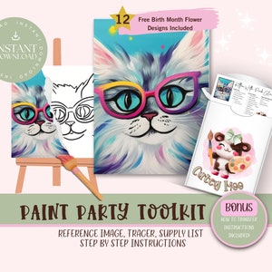 DIY Paint Party For Adults and Kids  |Pre-Drawn | Art Party Paint Kit | Sip & Paint | Digital Download File, Paint Party Toolkit