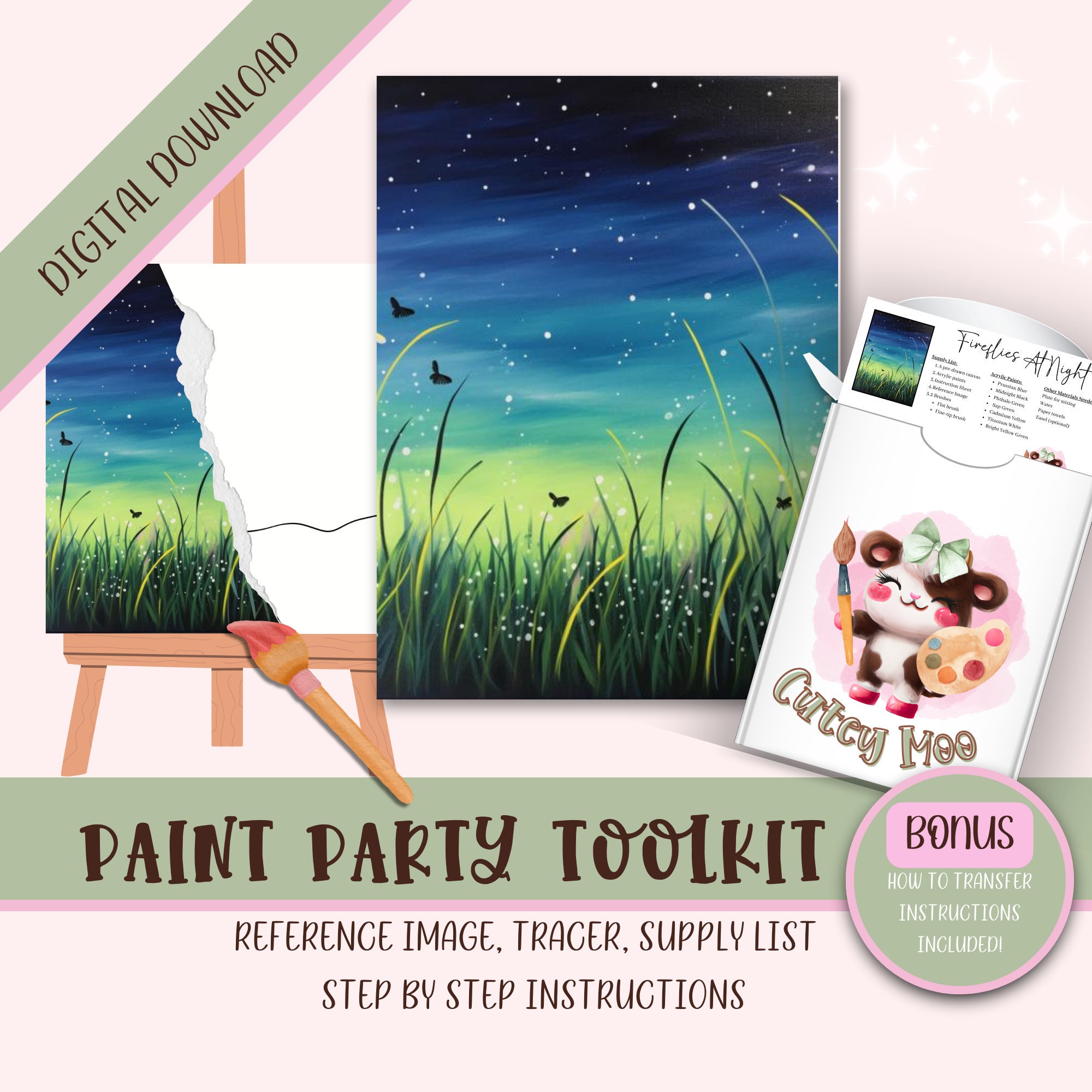 Diy Sip N Paint, Paint Party Printable for Adults & Kids, Paint and Sip Diy Sip N Paint, Paint Party Printable for Adults & Kids, Paint and Sip