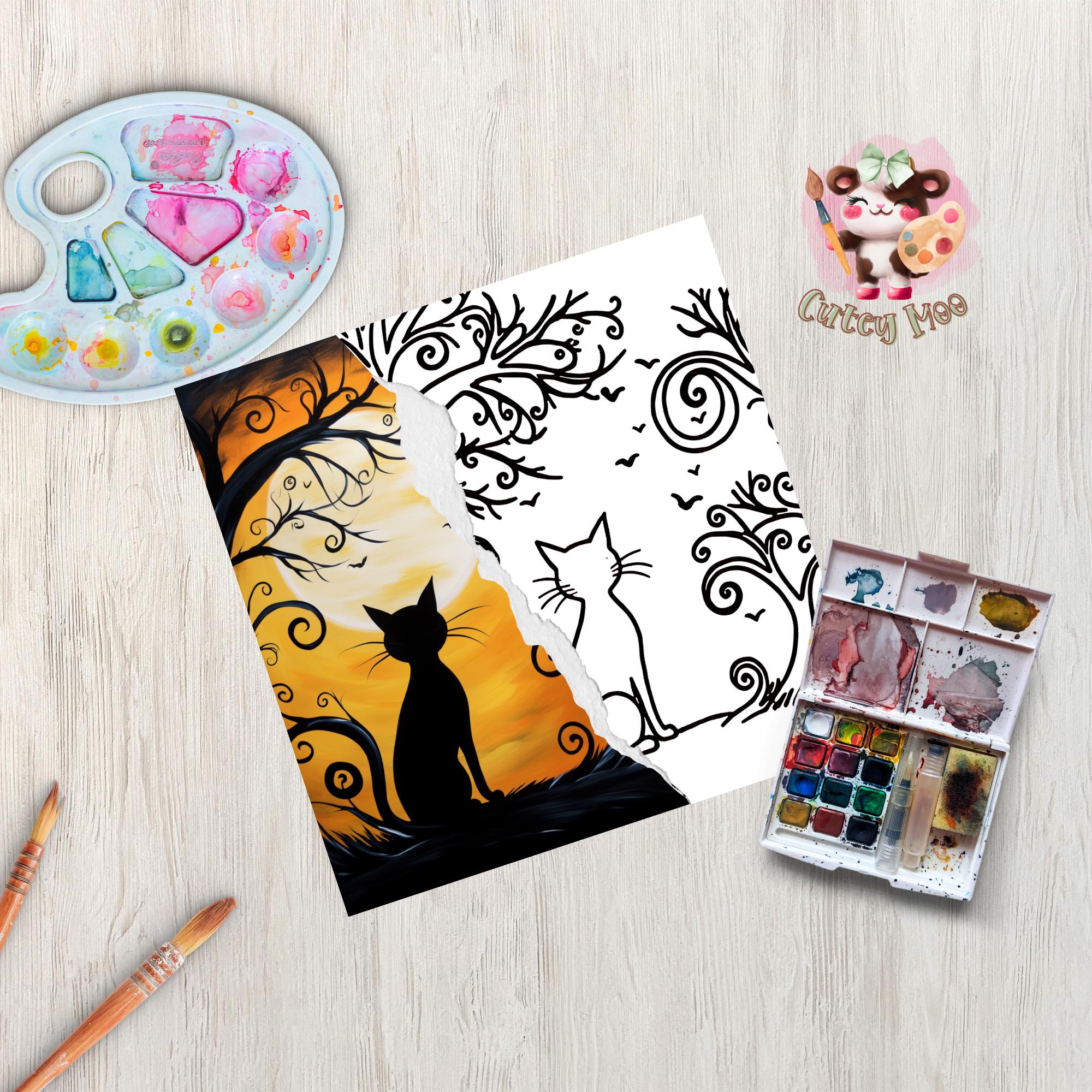 DIY Paint Party Printables for Fall, Sip and Paint Party Kit Canvas ...