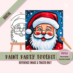 Christmas Digital Paint Party Toolkit - Santa Claus Painting Kit