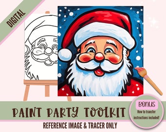 Sketch HOLIDAY PAINT ポスター Christmas Digital Paint Party Toolkit - Santa Claus Painting Kit
