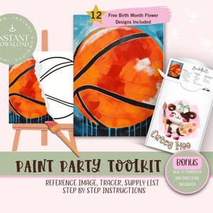 DIY Paint Party für Erwachsene und Kinder |Pre-Drawn | Art Party Paint Kit | Schlürfen & Malen | Digital Download Datei, Paint Party Toolkit
