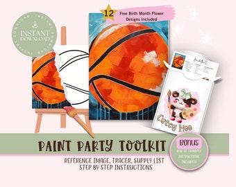 DIY Paint Party For Adults and Kids  |Pre-Drawn | Art Party Paint Kit | Sip & Paint | Digital Download File, Paint Party Toolkit