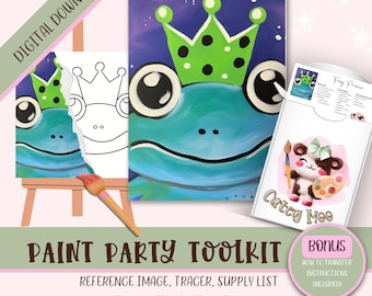 DIY Paint Party Printable For Kids | Diy Canvas | Paint Kit | Instant Access | Pre-Drawn Canvas | Paint & Sip | Painting Tutorial Stencil