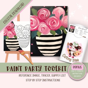 Instant Download | Art Themed | Colorful | Floral Template | Painting Party | Art Party Birthday | Painting Birthday Party | Digital File