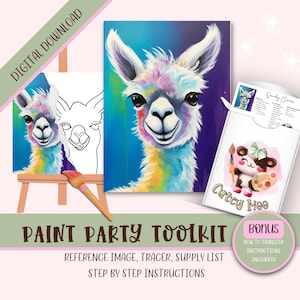 DIY Sip n Paint, Paint Party zum Ausdrucken für Erwachsene und Kinder, Anleitung für Farbe und Sip-Vorlage, Painting Kit Schablone, digitaler Png Download