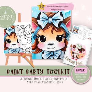 DIY Paint Party For Adults and Kids  |Pre-Drawn | Art Party Paint Kit | Sip & Paint | Digital Download File, Paint Party Toolkit